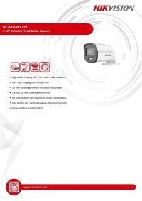 HIKVISION DS-2CE10DF0T-PF 2MP 2.8  MM COLORVU BULLET HD-TVI KAM 